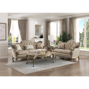 English Elm Love Seat Jewel Tufted Silk Upholstered Baroque Loveseat for Formal Living Rooms B011P575985