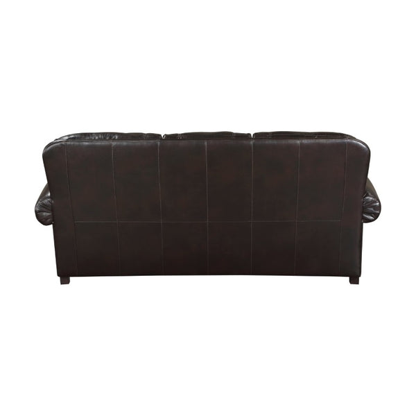 English Elm Sofa Faux Leather Traditional Rolled Arm Nailhead Trim Classic Living Room Seat B011P575987