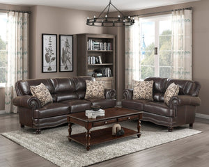 English Elm Sofa Faux Leather Traditional Rolled Arm Nailhead Trim Classic Living Room Seat B011P575987