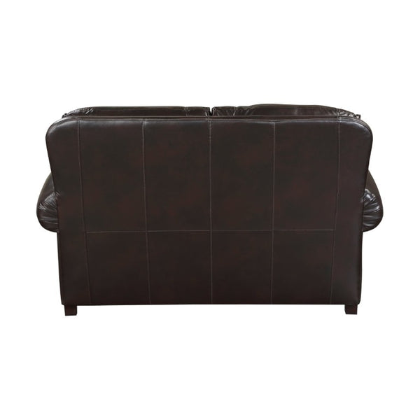 English Elm Love Seat Mid-Century Faux Leather Loveseat with Pocket Coil Support Tapered Legs Brown 65.5 L x 43 W x 39 H B011P575988