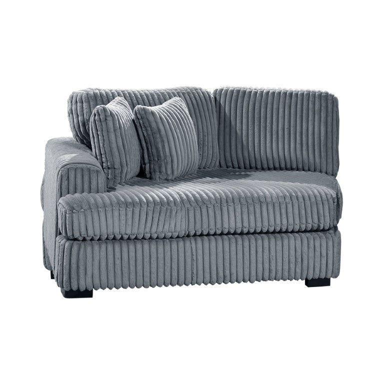 English Elm Left Side Cuddler Warwick Plush Corduroy Sectional Seat for Modern Living Rooms B011P575997