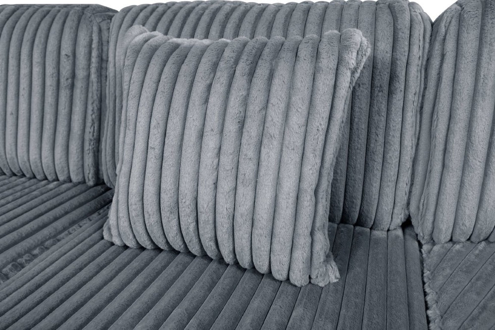 English Elm Left Side Cuddler Warwick Plush Corduroy Sectional Seat for Modern Living Rooms B011P575997