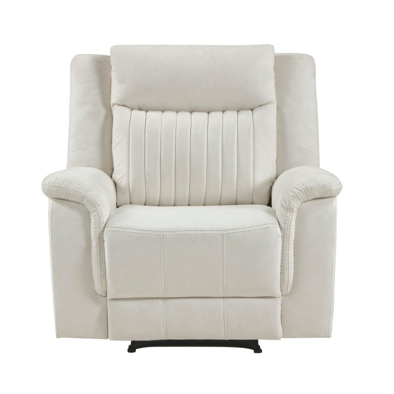 English Elm Reclining Microfiber Chair with Pocket Coil Cushions and Tab Pull for Living Room Comfort B011P576003