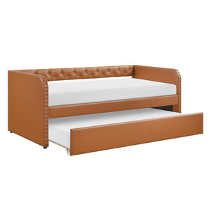 English Elm Modern Faux Leather Daybed with Pull Out Trundle Tufted Nailhead Guest Bedroom B011P576104