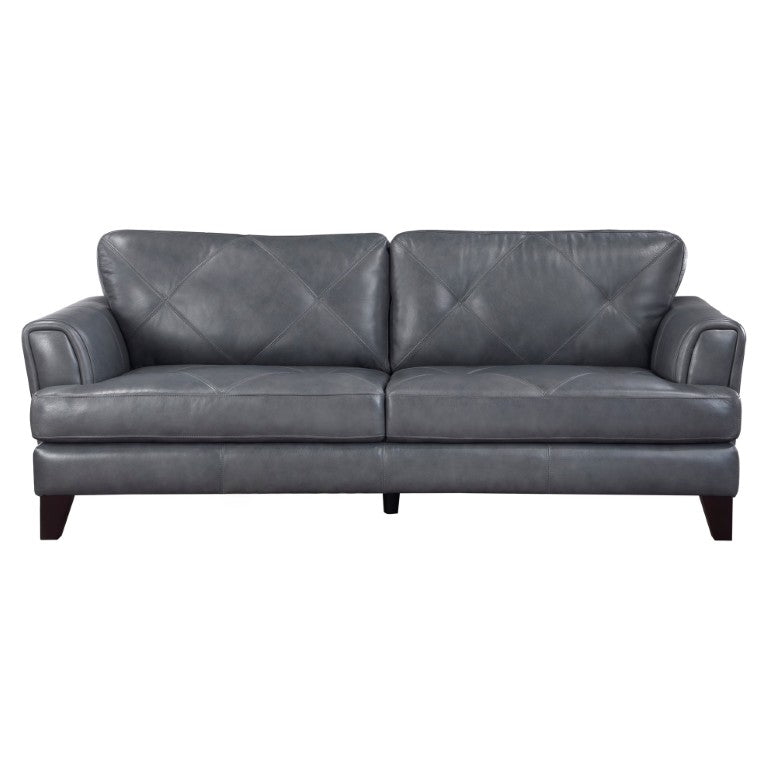 English Elm Sofa Top Grain Leather Track Arm Contemporary European Living Room Seat B011P576105