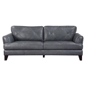 English Elm Sofa Top Grain Leather Track Arm Contemporary European Living Room Seat B011P576105