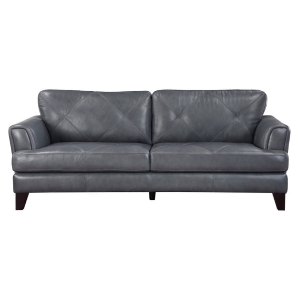 English Elm Sofa Top Grain Leather Track Arm Contemporary European Living Room Seat B011P576105