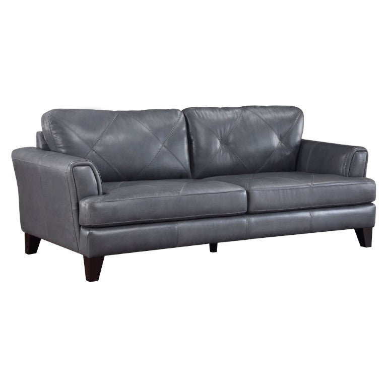 English Elm Sofa Top Grain Leather Track Arm Contemporary European Living Room Seat B011P576105