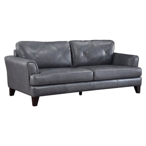 English Elm Sofa Top Grain Leather Track Arm Contemporary European Living Room Seat B011P576105