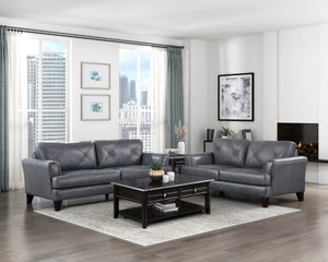 English Elm Sofa Top Grain Leather Track Arm Contemporary European Living Room Seat B011P576105