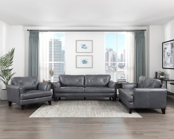 English Elm Sofa Top Grain Leather Track Arm Contemporary European Living Room Seat B011P576105