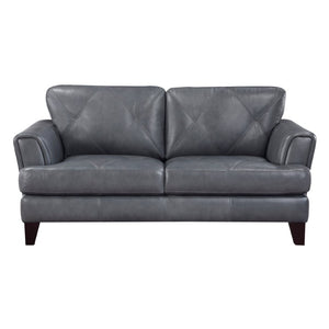 English Elm Love Seat Top Grain Leather Loveseat Modern European Track Arm Design for Living Room B011P576106