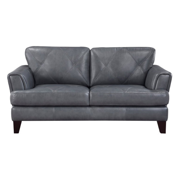 English Elm Love Seat Top Grain Leather Loveseat Modern European Track Arm Design for Living Room B011P576106
