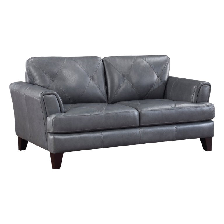 English Elm Love Seat Top Grain Leather Loveseat Modern European Track Arm Design for Living Room B011P576106
