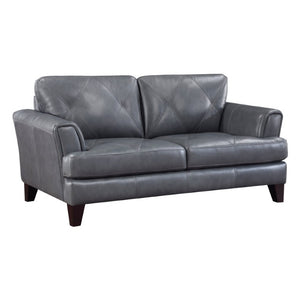 English Elm Love Seat Top Grain Leather Loveseat Modern European Track Arm Design for Living Room B011P576106