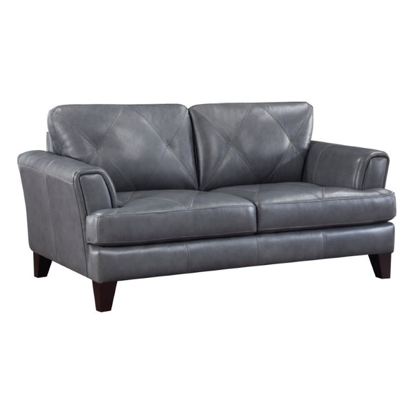English Elm Love Seat Top Grain Leather Loveseat Modern European Track Arm Design for Living Room B011P576106