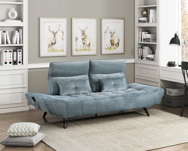 English Elm Sofa with Power Seat Depth Adjustment Chenille Tufted Three Living Room B011P576116