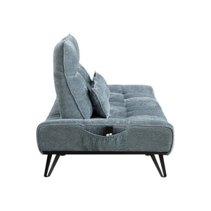 English Elm Sofa with Power Seat Depth Adjustment Chenille Tufted Three Living Room B011P576116