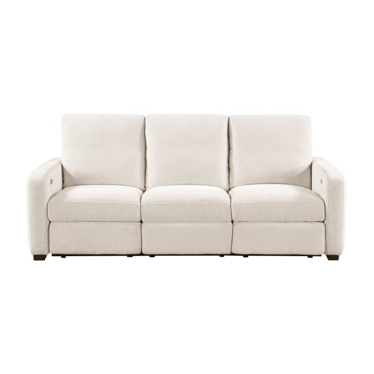 English Elm Power Reclining Sofa with Dual One-Touch Controls USB Charging and Chenille Fabric B011P576117