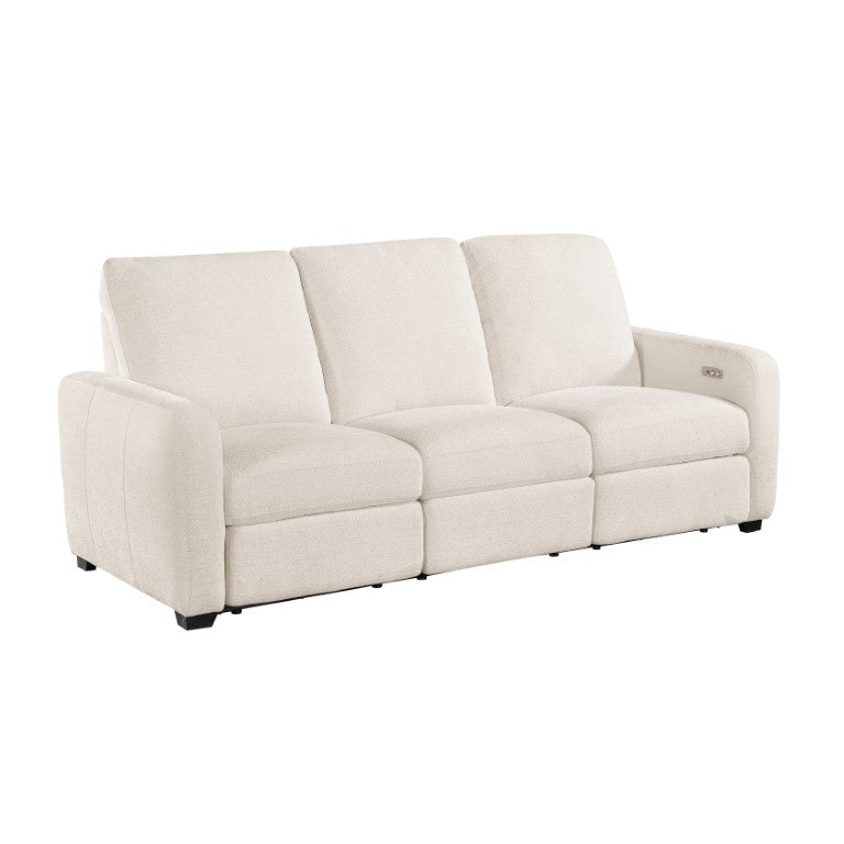 English Elm Power Reclining Sofa with Dual One-Touch Controls USB Charging and Chenille Fabric B011P576117