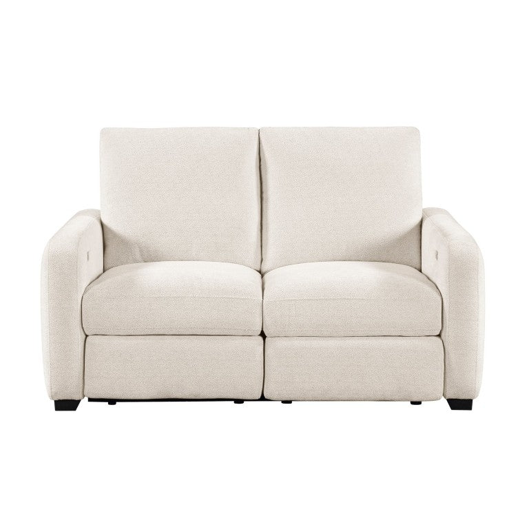 English Elm Power Reclining Loveseat in Chenille Upholstery with USB Ports and Wall Hugger Design B011P576118