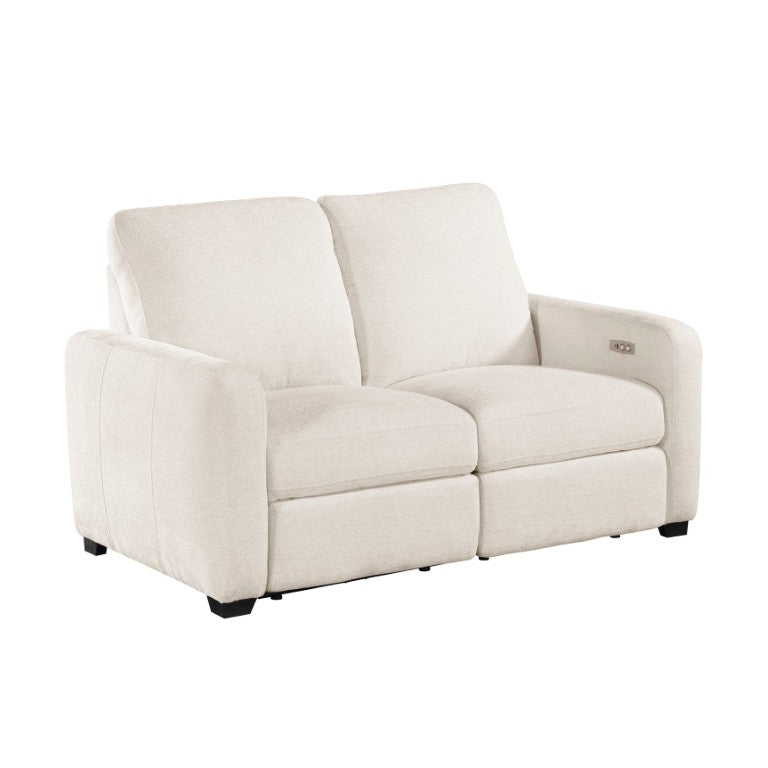 English Elm Power Reclining Loveseat in Chenille Upholstery with USB Ports and Wall Hugger Design B011P576118