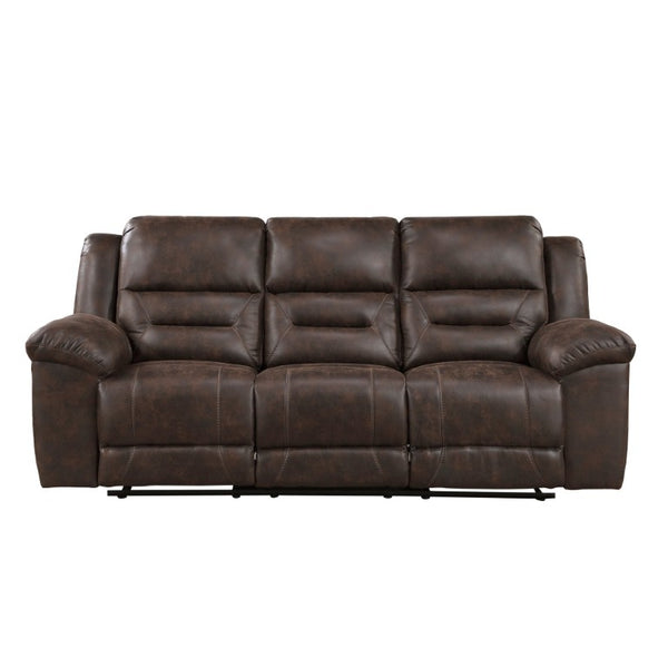 English Elm Double Reclining Sofa Plush Microfiber Seating for Family Room Media Lounge B011P576120
