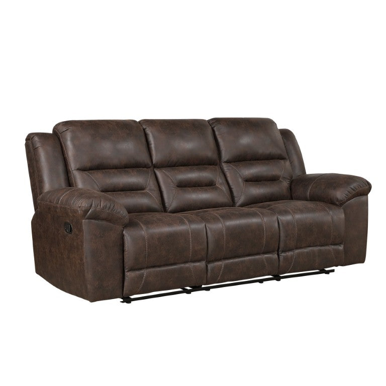 English Elm Double Reclining Sofa Plush Microfiber Seating for Family Room Media Lounge B011P576120