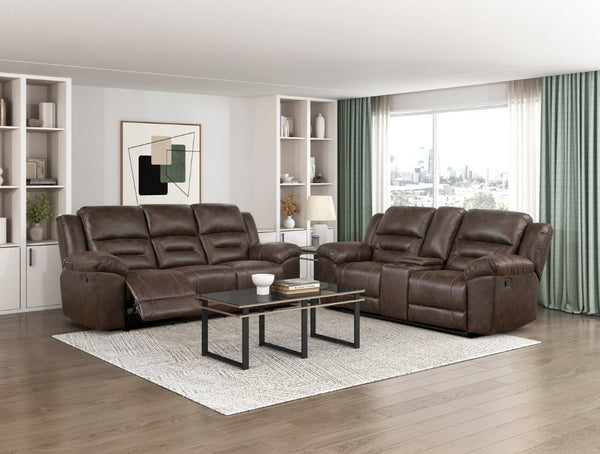 English Elm Double Reclining Sofa Plush Microfiber Seating for Family Room Media Lounge B011P576120