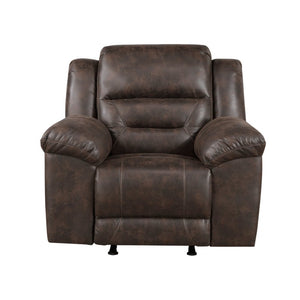 English Elm Rocker Recliner with Plush Pillow Top Arms and Microfiber Upholstery for Living Room B011P576122