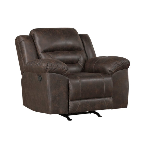 English Elm Rocker Recliner with Plush Pillow Top Arms and Microfiber Upholstery for Living Room B011P576122
