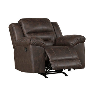 English Elm Rocker Recliner with Plush Pillow Top Arms and Microfiber Upholstery for Living Room B011P576122