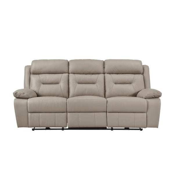 English Elm Double Reclining Sofa with Nailhead Trim Dacron Foam Seating for Modern Living Coffee Leather B011P576123