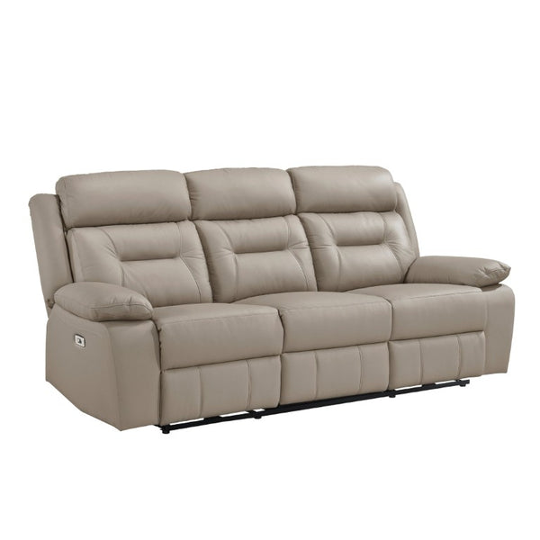 English Elm Double Reclining Sofa with Nailhead Trim Dacron Foam Seating for Modern Living Coffee Leather B011P576123