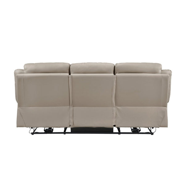 English Elm Double Reclining Sofa with Nailhead Trim Dacron Foam Seating for Modern Living Coffee Leather B011P576123