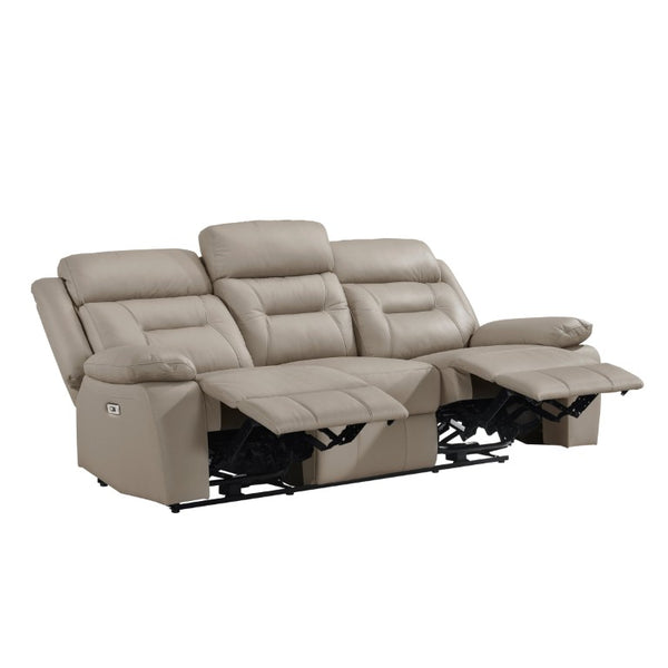 English Elm Double Reclining Sofa with Nailhead Trim Dacron Foam Seating for Modern Living Coffee Leather B011P576123