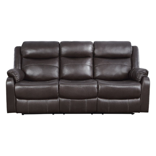 English Elm Power Reclining Sofa with Massage Heated Seating Wireless Charging and Wall Hugger Design Dark Brown Fabric B011P576127