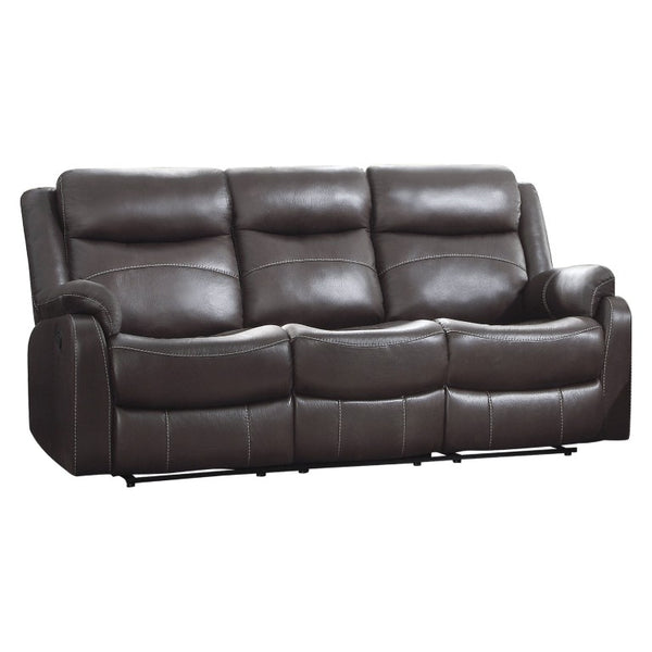 English Elm Power Reclining Sofa with Massage Heated Seating Wireless Charging and Wall Hugger Design Dark Brown Fabric B011P576127