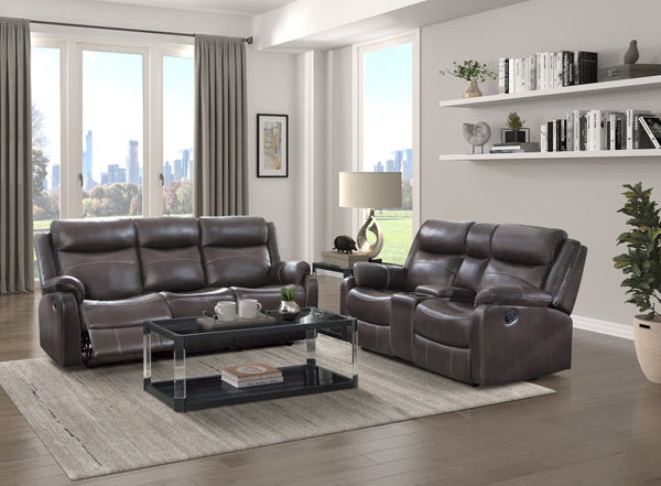 English Elm Power Reclining Sofa with Massage Heated Seating Wireless Charging and Wall Hugger Design Dark Brown Fabric B011P576127