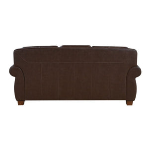 English Elm Power Reclining Sofa with Massage Heated Seating Wireless Charging and Wall Hugger Design Brown Leather B011P576136
