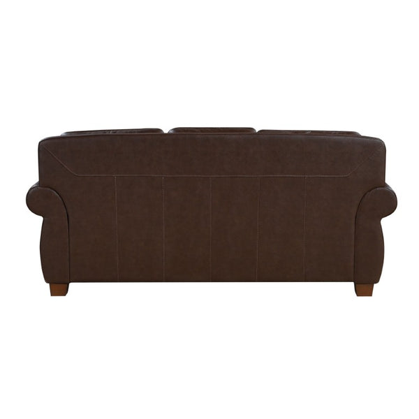 English Elm Power Reclining Sofa with Massage Heated Seating Wireless Charging and Wall Hugger Design Brown Leather B011P576136