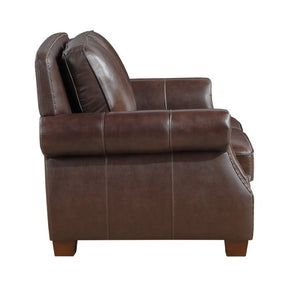 English Elm Love Seat Top Grain Leather Loveseat with Nailhead Trim Traditional Living Room B011P576137