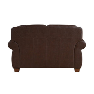 English Elm Love Seat Top Grain Leather Loveseat with Nailhead Trim Traditional Living Room B011P576137