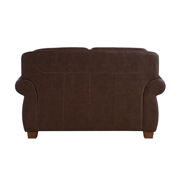 English Elm Love Seat Top Grain Leather Loveseat with Nailhead Trim Traditional Living Room B011P576137