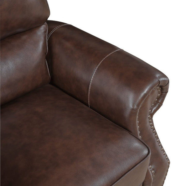 English Elm Love Seat Top Grain Leather Loveseat with Nailhead Trim Traditional Living Room B011P576137