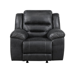 English Elm Rocker Recliner with Pillow Top Arms and Polished Microfiber Upholstery for Living Rooms B011P576144
