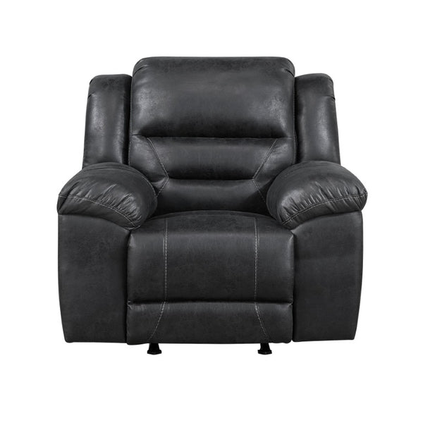 English Elm Rocker Recliner with Pillow Top Arms and Polished Microfiber Upholstery for Living Rooms B011P576144