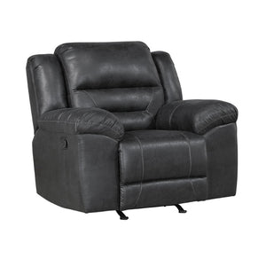 English Elm Rocker Recliner with Pillow Top Arms and Polished Microfiber Upholstery for Living Rooms B011P576144