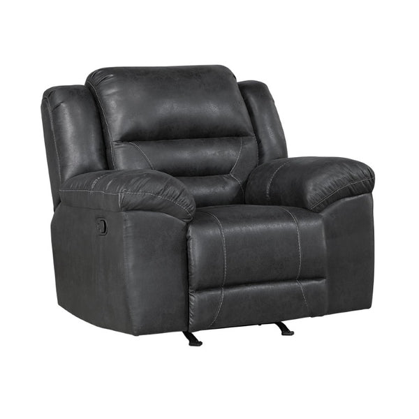 English Elm Rocker Recliner with Pillow Top Arms and Polished Microfiber Upholstery for Living Rooms B011P576144