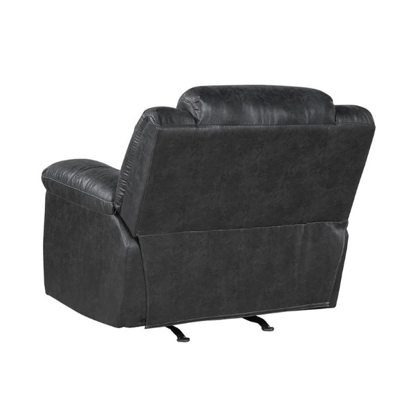 English Elm Rocker Recliner with Pillow Top Arms and Polished Microfiber Upholstery for Living Rooms B011P576144